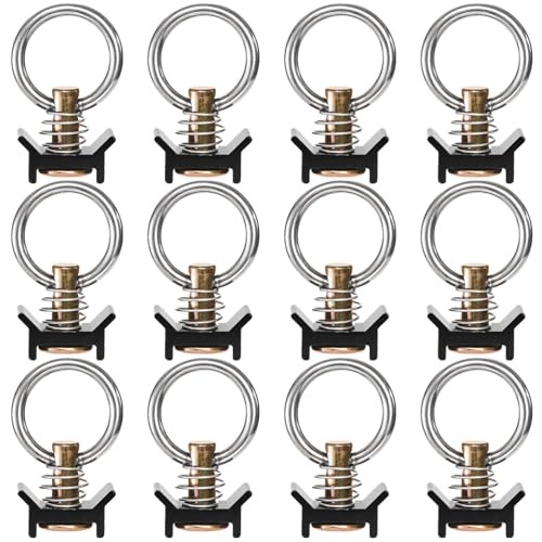12 Pack Single Stud Fitting for L Track, L Track Tie Down O Ring, L Track
