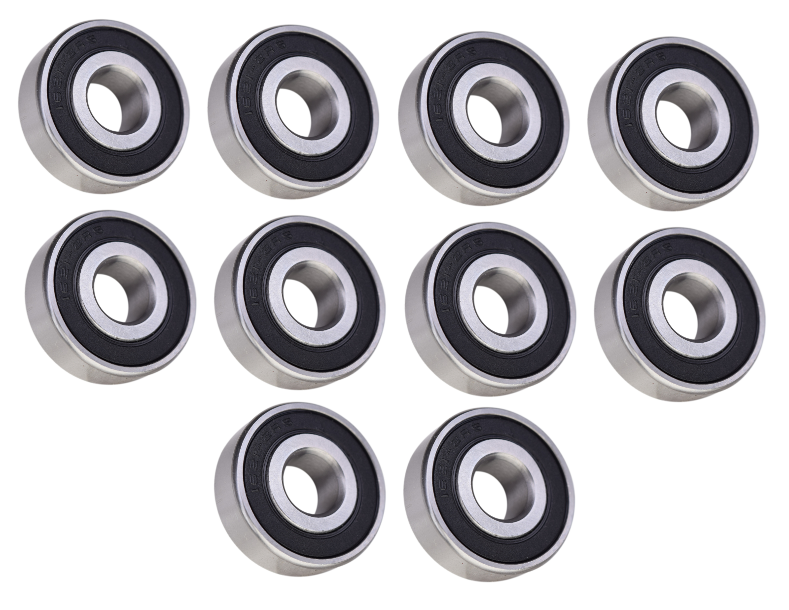 (10 Each) 1621-2RS Sealed Radial Ball Bearing 1/2 ID X 1-3/8 OD X 7/16 Wide