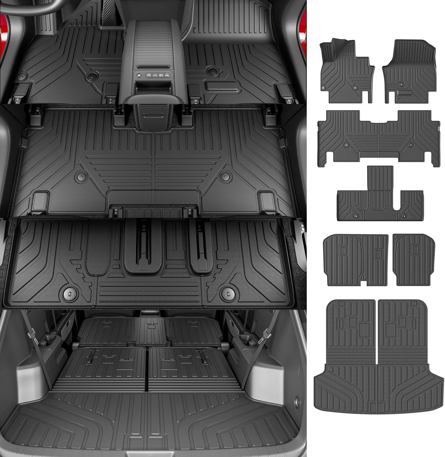 For 2024 2025 2026 Kia EV9 Floor Mat Cargo Mat Floor Liner Trunk Backrest Mats
