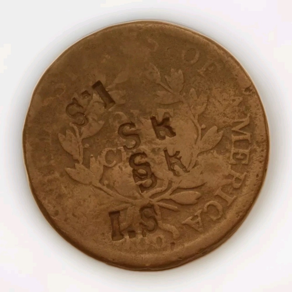 1807 Large Cent Draped Bust Counter Stamp