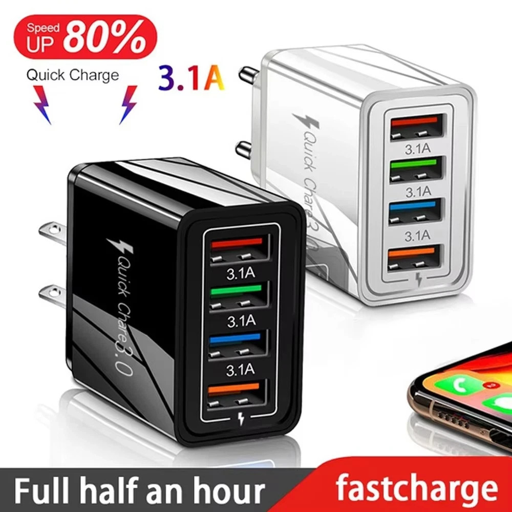 Hyper Charge Pro Charger – 4-Port Quick Charge for Android iPhone Fast Charging