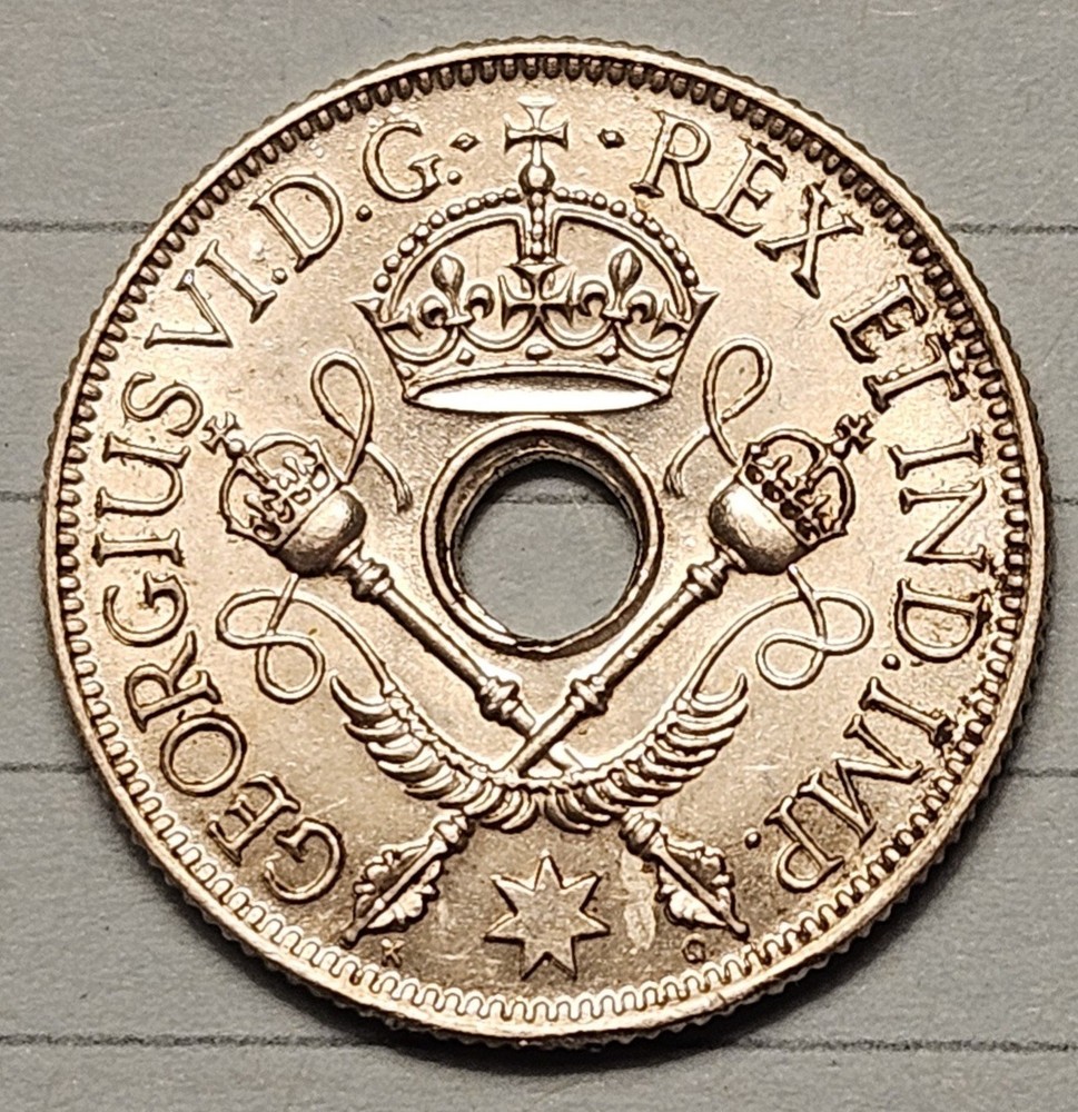 1938 New Guinea 1 Shilling Silver! High Grade! Beautiful!
