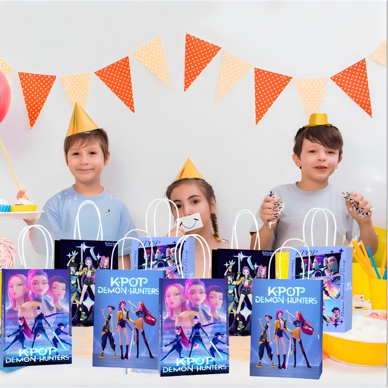 Demon Hunter Party Favors Gift Bags KPOP Birthday Decoration Loot Bags Food Set