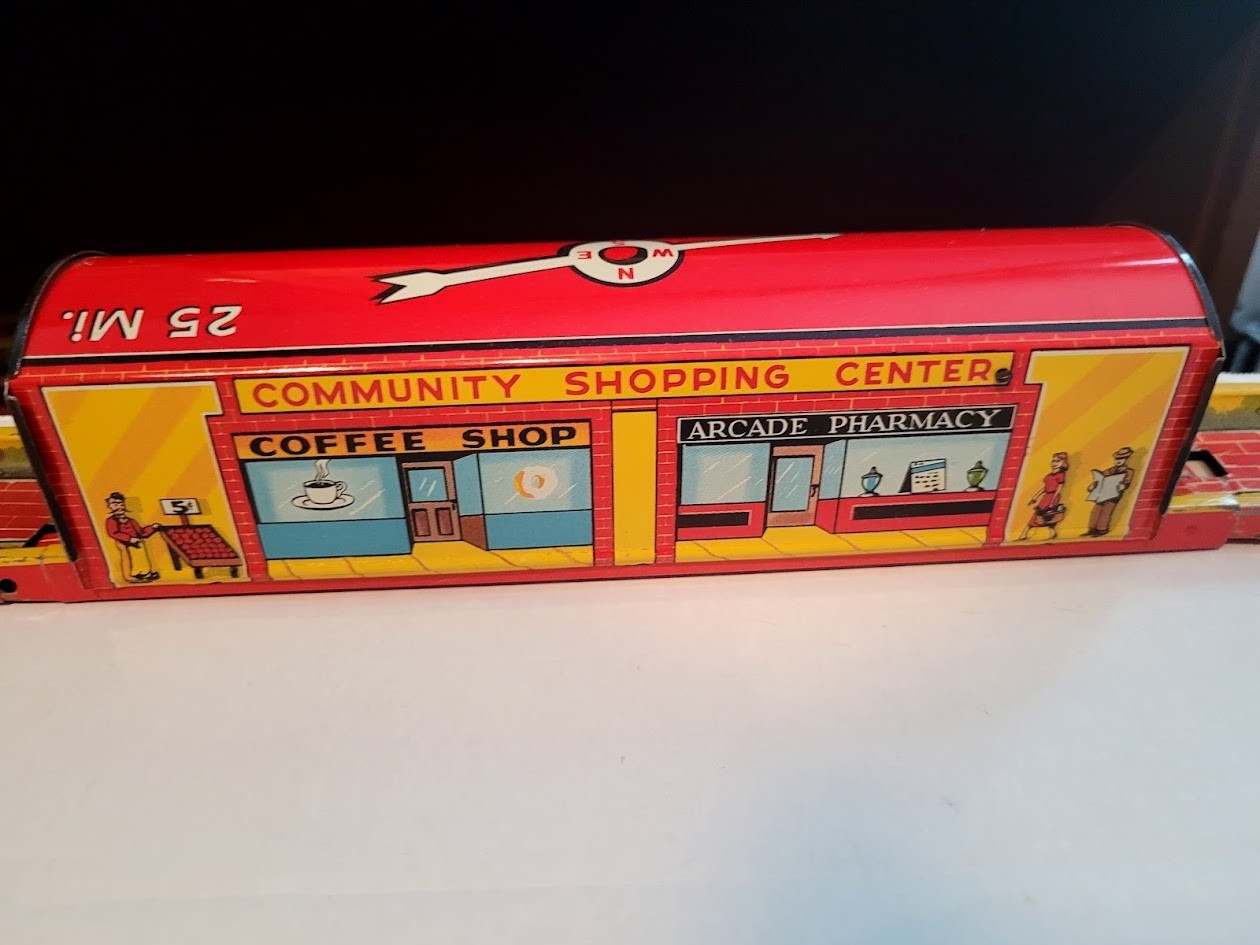 NICE SELDO SEEN Vintage 1930's MARX MYSTERY TUNNEL W/ TWO WIND UP CARS in BOX