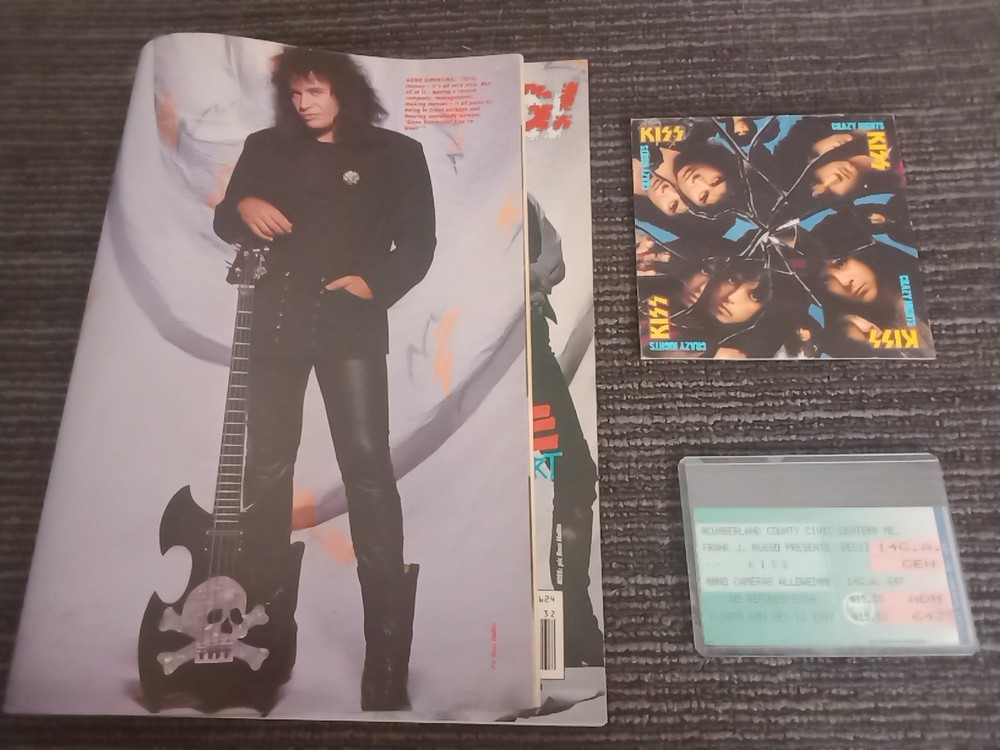 Kiss 💋 Ticket Stub Crazy Nights Tour, 12-13-87, Portland Maine, Cumberland Cn🎸