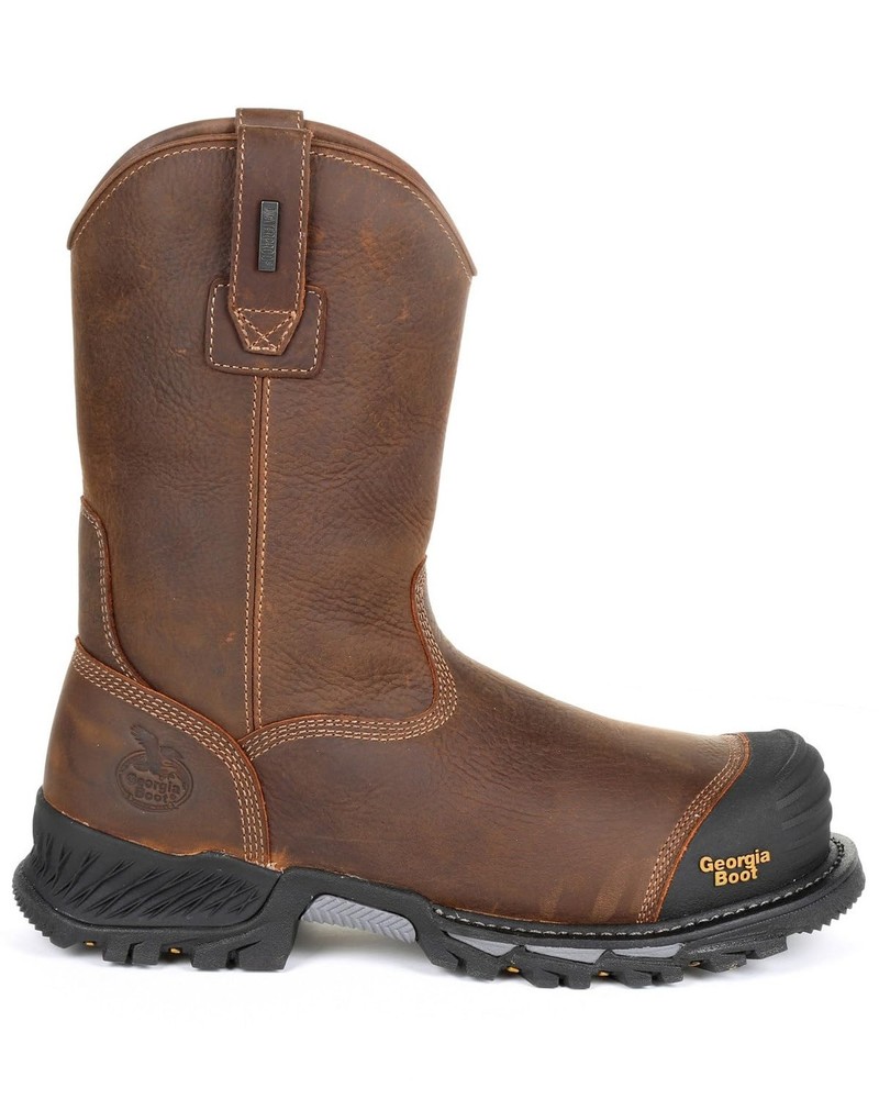 Georgia Boot Rumbler Composite Toe Waterproof Pull-on Work Boot 10 Wide