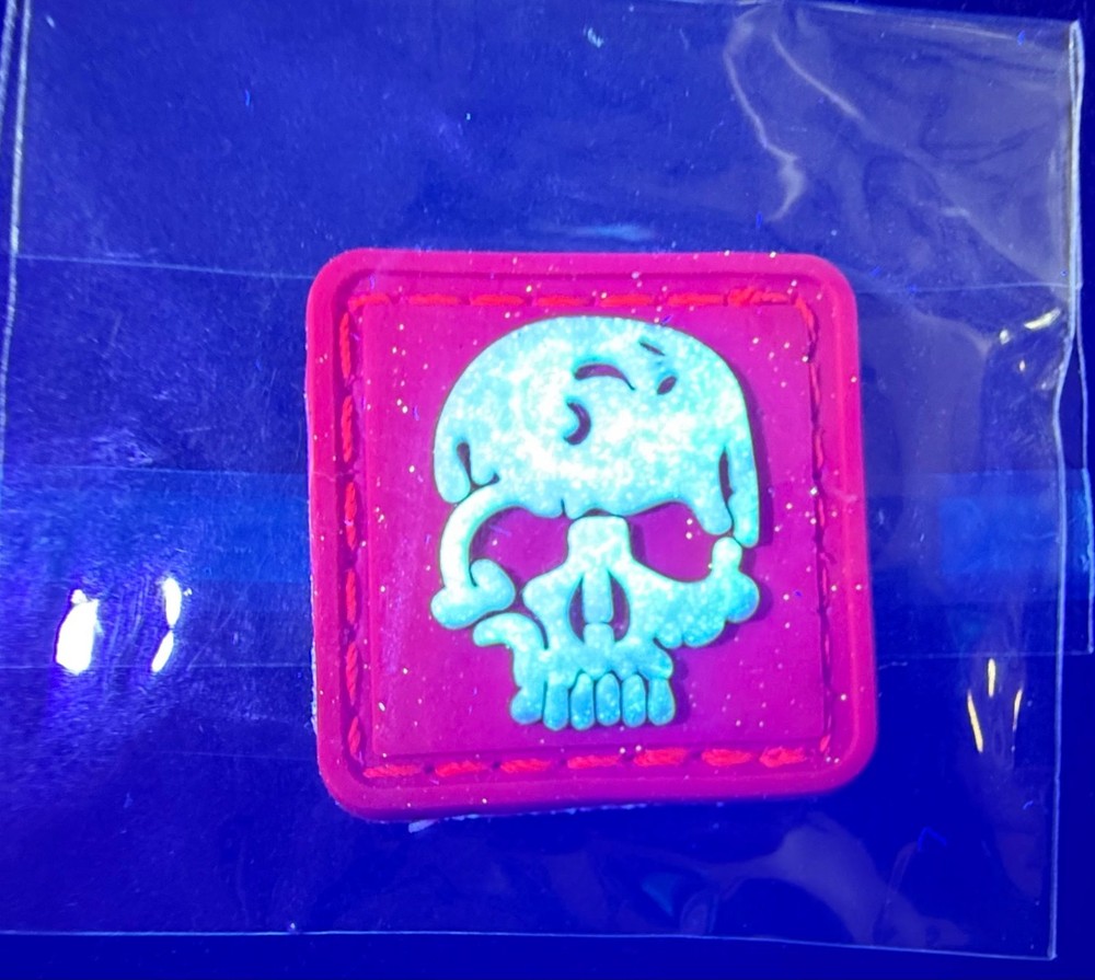 Skull Patch- Glow in the dark-UV reactive-tactical-Backpack-Hook and Loop