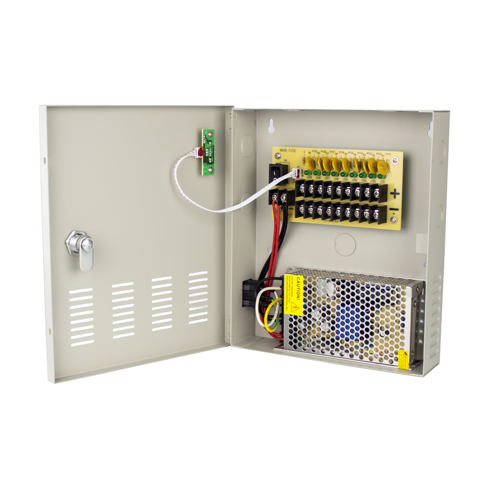 Ultrapoe 9CH DC12V 10A Power Supply Box Distribution For CCTV Security Camera