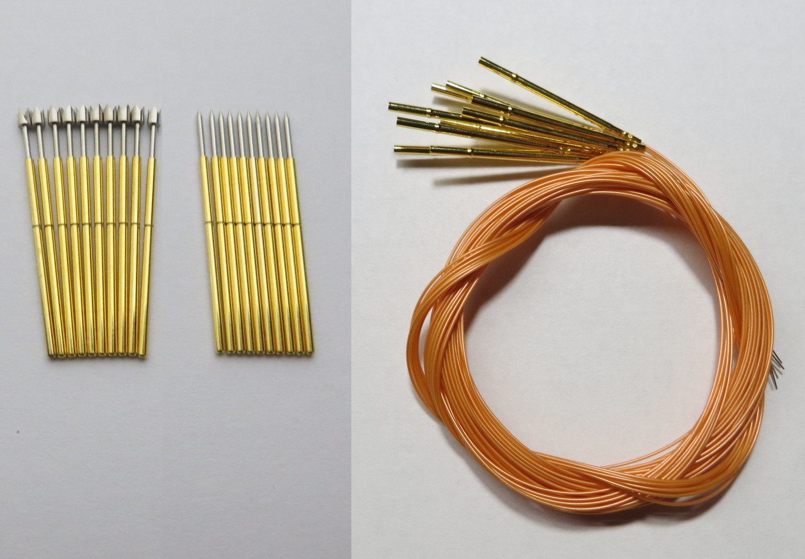 10 set crown tip pogo pins w wire wrapped receptacle