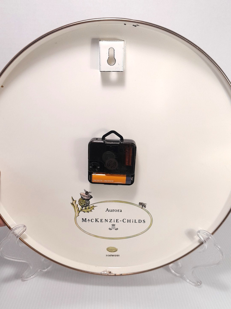 HTF Mackenzie Childs Aurora Hanging Wall Clock, Some Issues, Tested Working