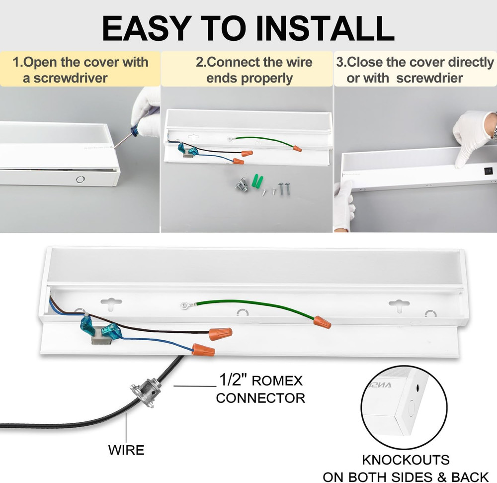 Dimmable 24" LED Under Cabinet Lighting, 2-Pack, 3 Color Temperatures