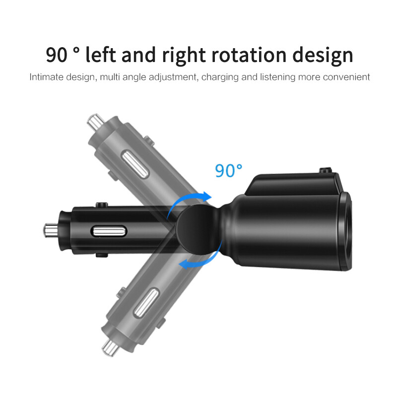 2 Way Car Cigarette Lighter Socket Splitter Dual USB Charger Adapter Hands-Free