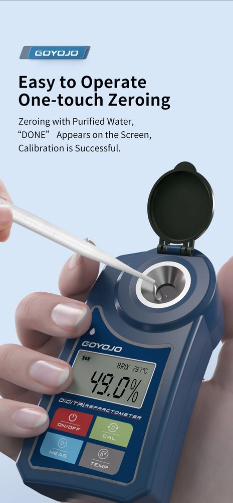 Digital Fruit Refractometer Brix Meter 0-55.0% Measurement Sugar Content Tester