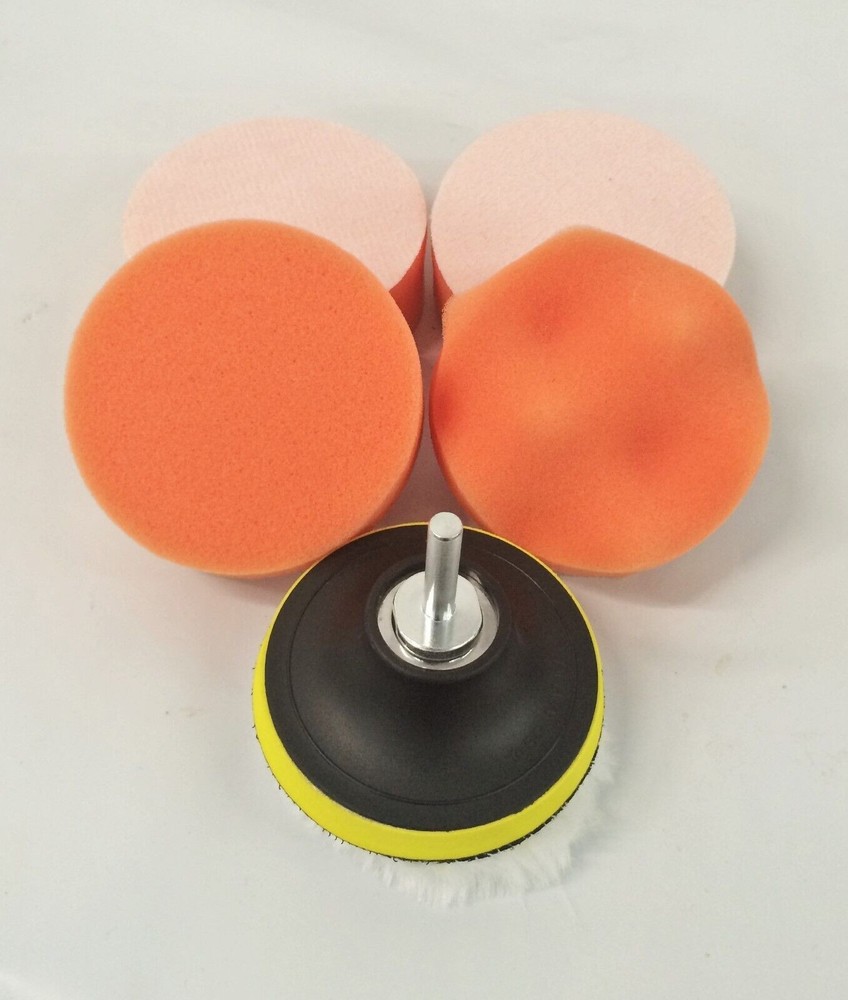 7pc 3" Hook & Loop Auto Car Buffing Pad Polishing Wheel Backing Pad Drill Kit