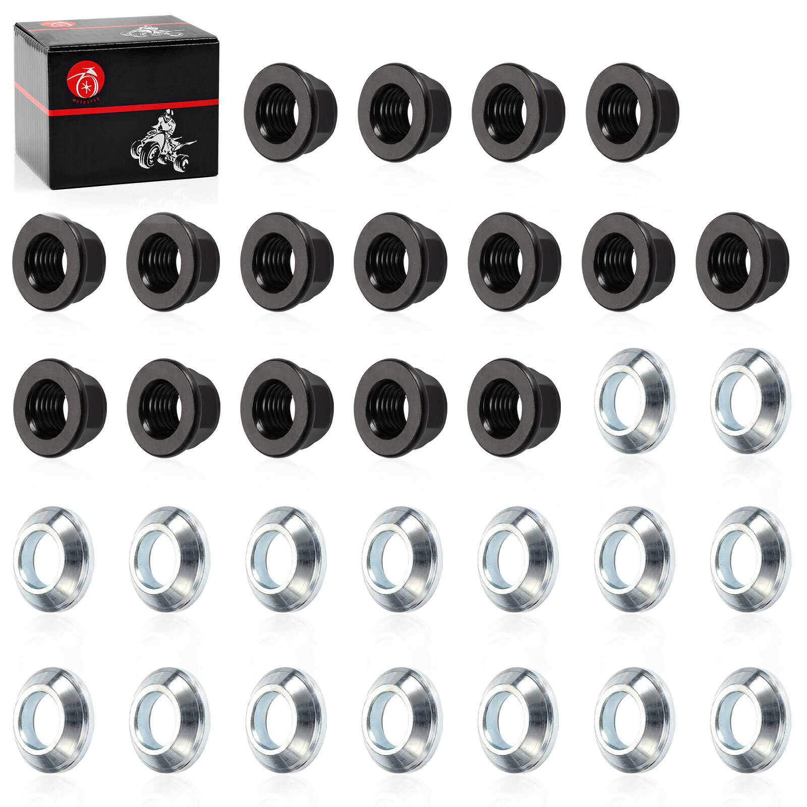 Wheel Lug Nut w/ Washer Kit For Yamaha Banshee Warrior 350 YFZ350 YFM350X 95-06