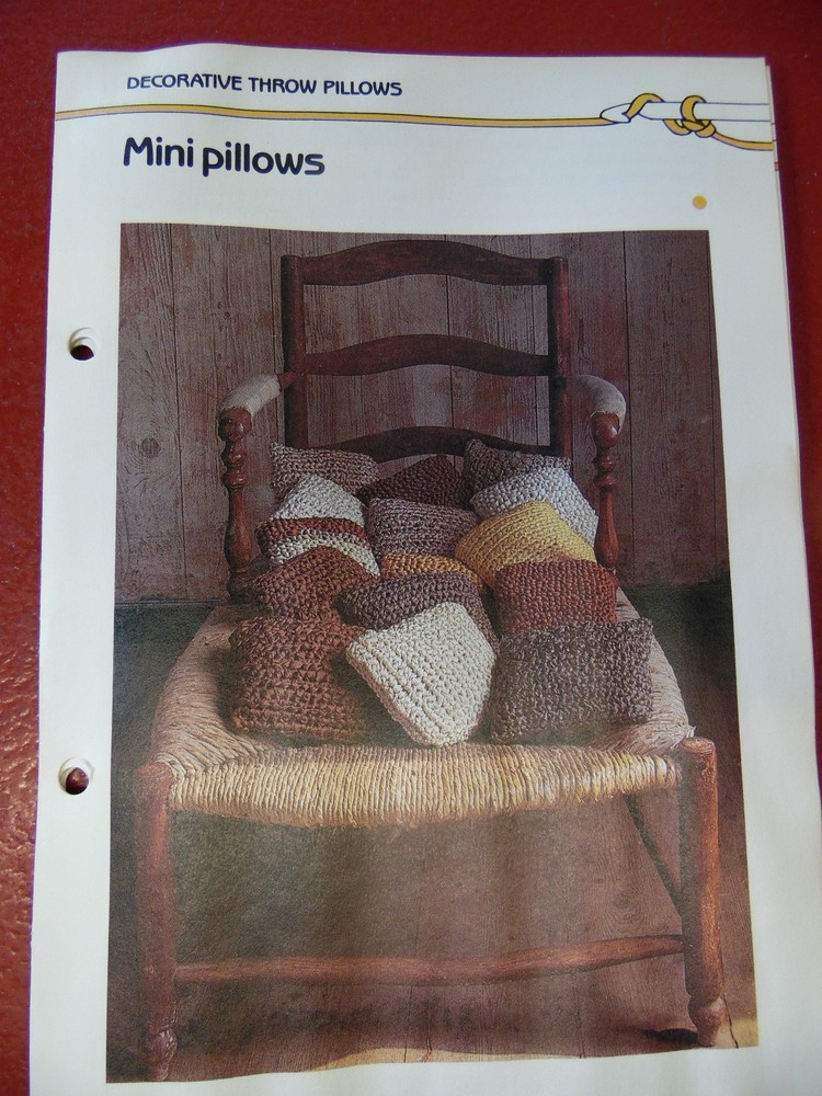 Mini Pillows crochet PATTERN INSTRUCTIONS FREE SHIPPING