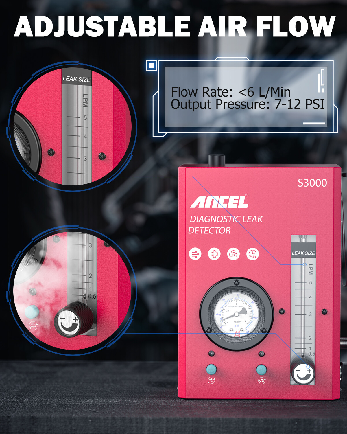 Automotive EVAP Vacuum Smoke Leak Detector Machine Pipe System Diagnostic Tester