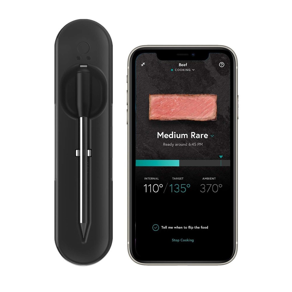 YUMMLY SMART MEAT THERMOMETER with dock WIRELESS black BLUETOOTH CONNECTIVITY
