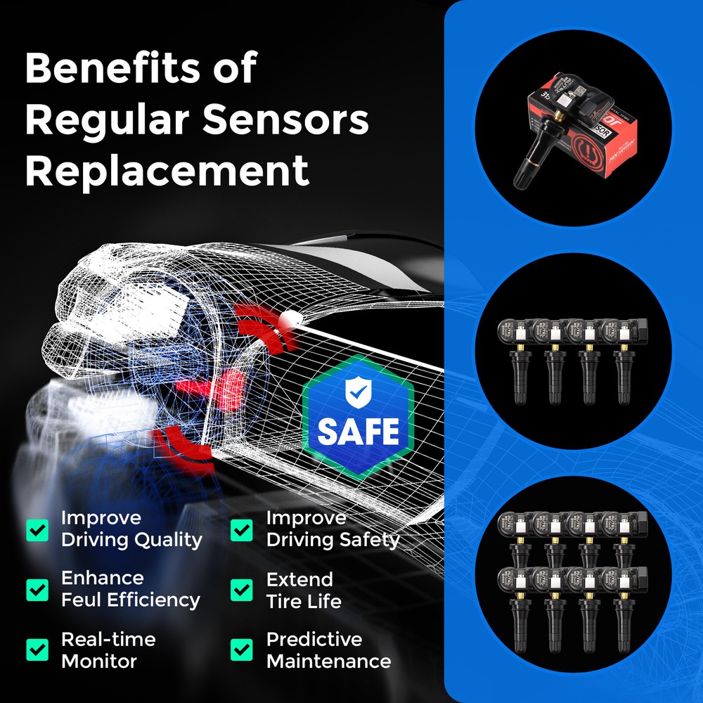 Autel TPMS Sensor MX-Sensor 315MHz & 433MHz Programmable Universal Rubber Valve