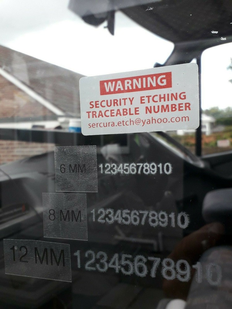 vehicle car van etching security window glass etch etching kit
