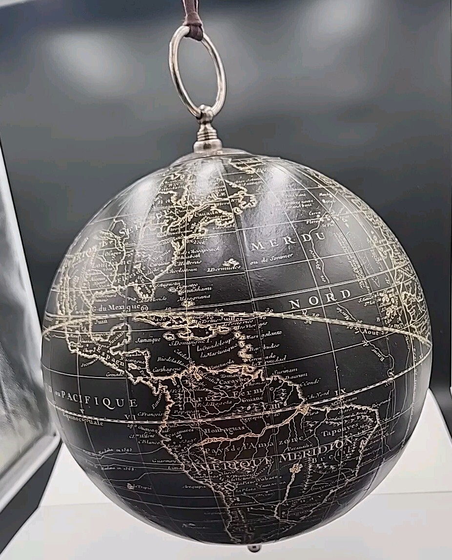 Black Vaugondy 1745 World Globe 13" Reproduction Decor Hanging Globe