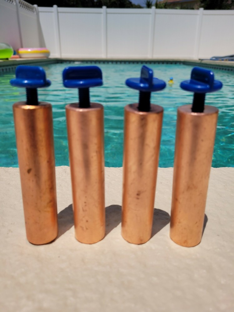 Replace 4 Cu Anodes- 450 Gram Each- 4 Wing Nut- Solar Pool Ionizer Universal Fit