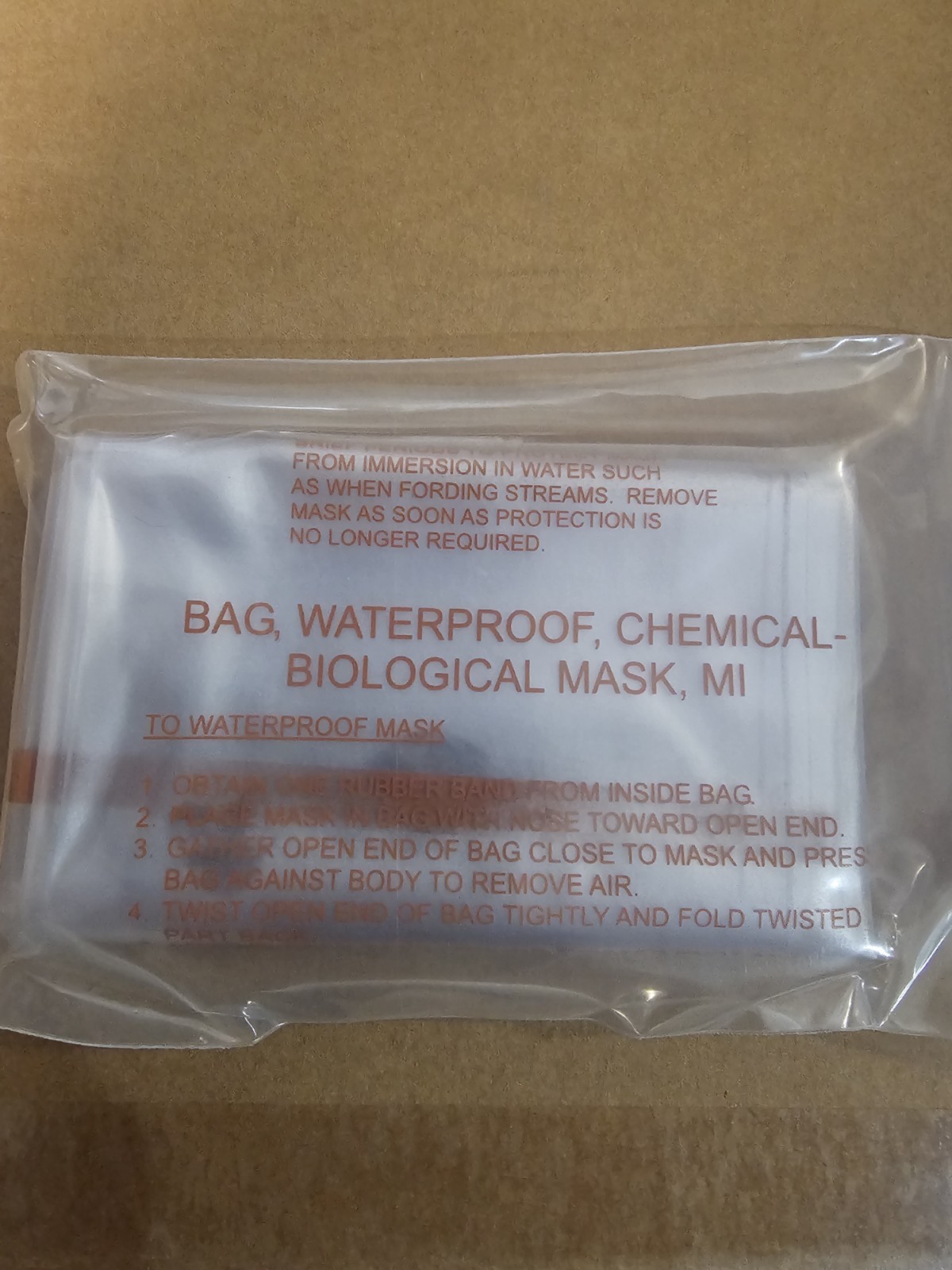New! (2 SETS) M50/M51 OPERATOR CARDS AND WATERPROOF CHEMICAL MASK BAGS