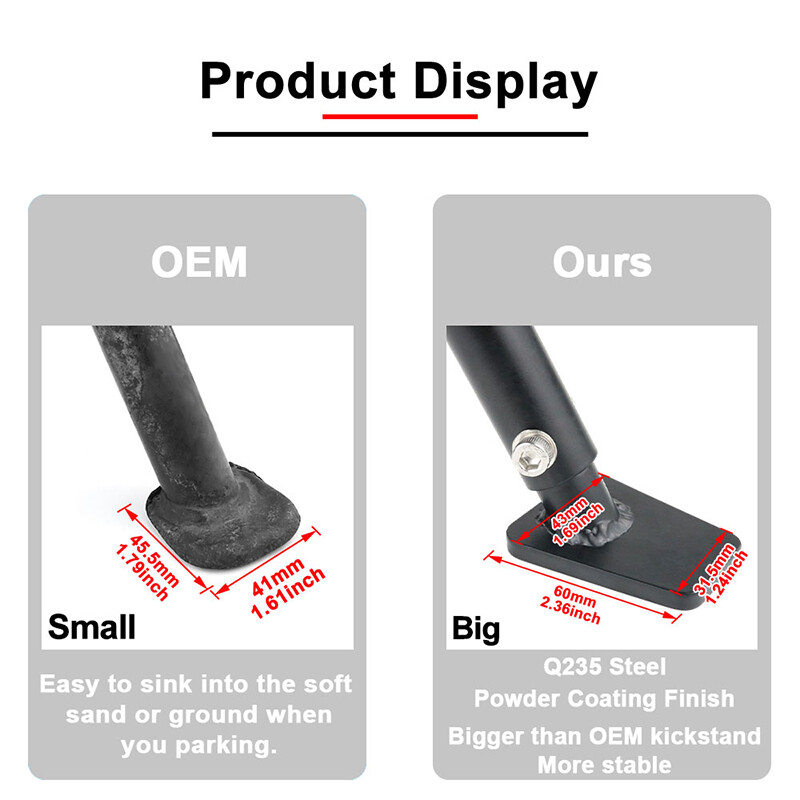 Fit For Suzuki DRZ400S/DRZ400SM 1999-2023 Adjustable Sidestand Kickstand Black