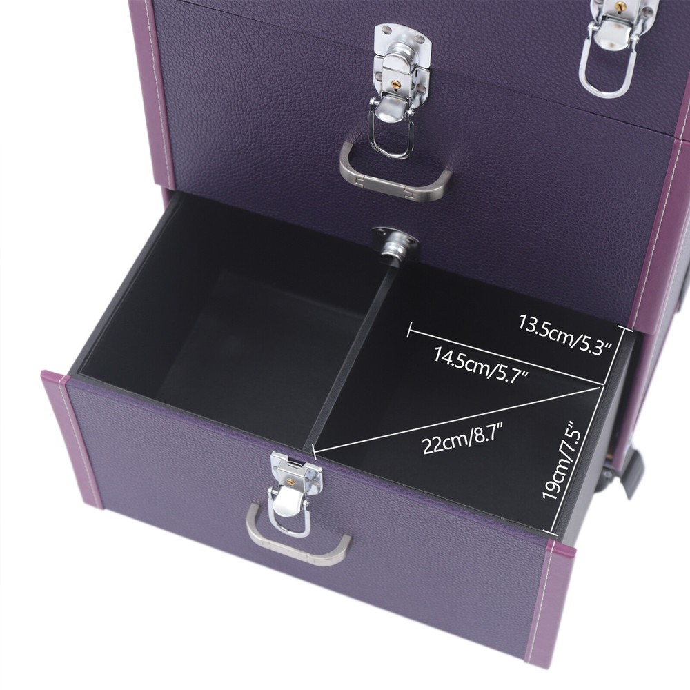 Large Rolling Cosmetic Case Makeup Trolley Rolling Makeup Case Waterproof