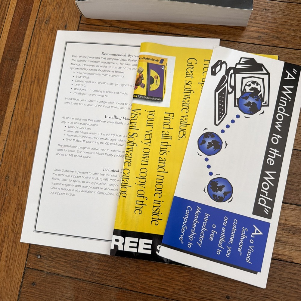 VR Visual Reality by Visual Software Inc Big Box PC / IBM Microsoft Windows CIB