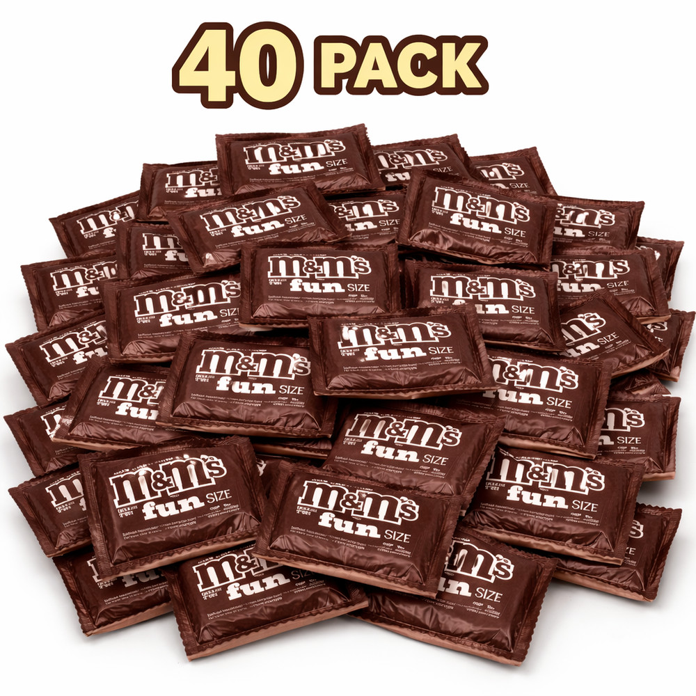 40 Pack Original M&M's Milk Chocolate Candy Pocket Fun Size