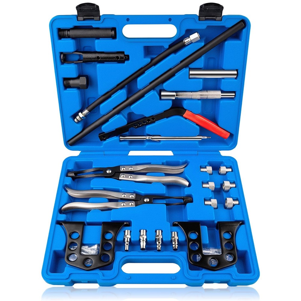 Valve Spring Compressor and Valve Guide Removal Tool Set - Universal OHV/OHC ...