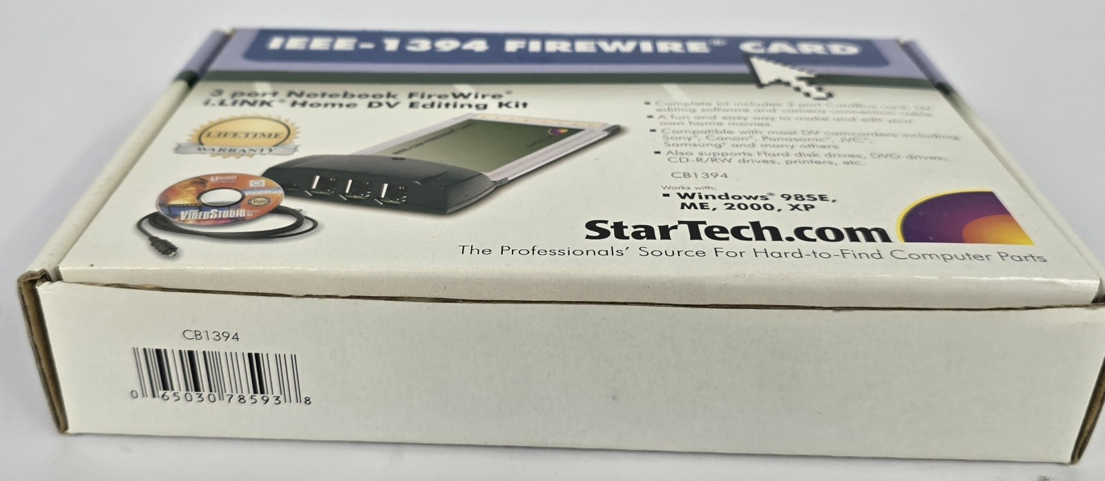 Startech FireConnect IEEE 1394 3-Port FireWire CB1394 CardBus Notebooks Laptop