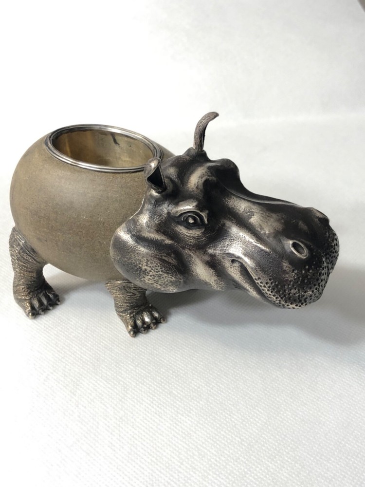 Faberge sand stone silver-mounted match holder