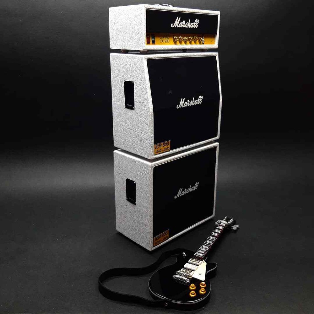 MARSHALL RHOADS LEAD 10" MINIATURE GUITAR FIGURE AMPLIFIER AMP MINI STACK WHITE