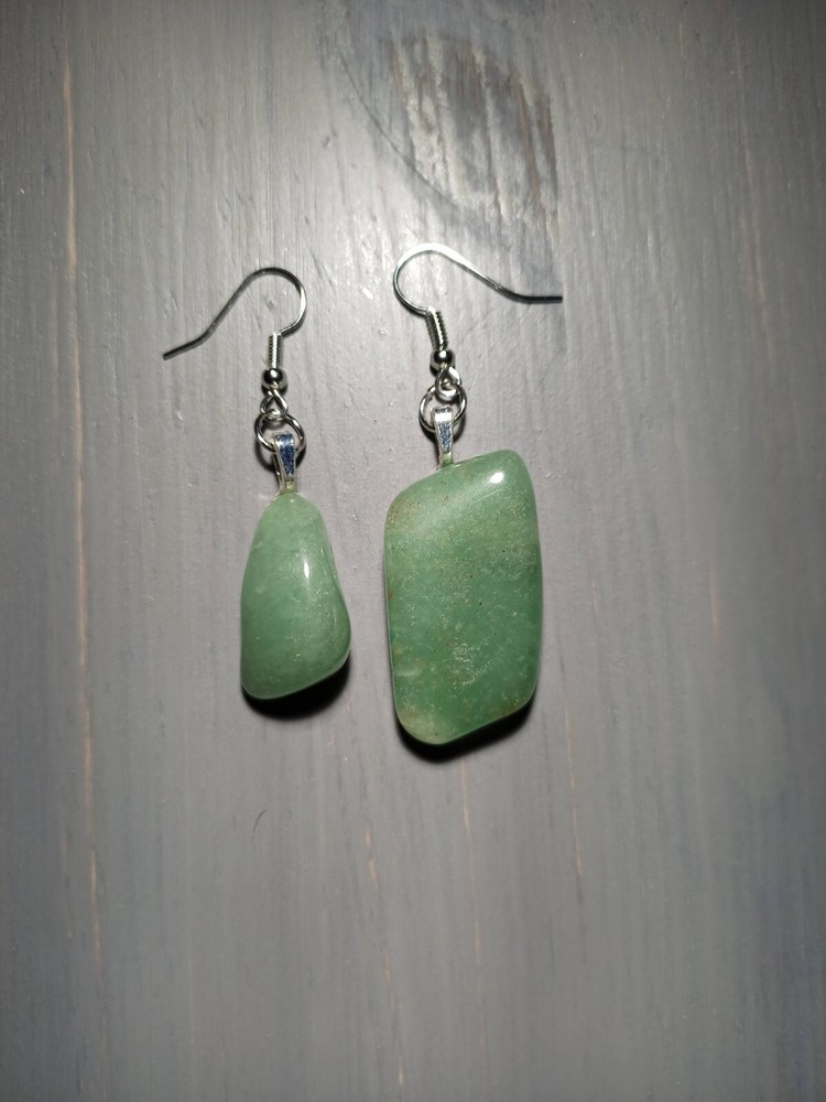 Serpentine - Tumbled Stone Earrings