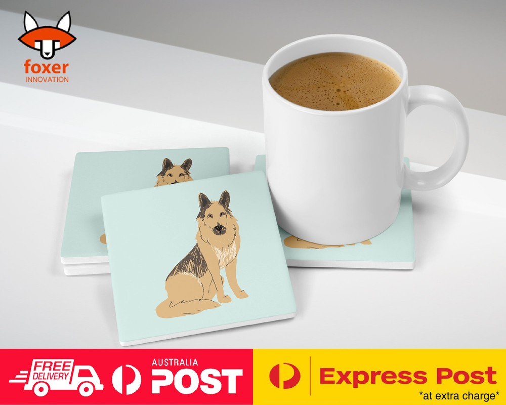 COASTER COFFEE DRINKING MAT|ALSATIAN DOG