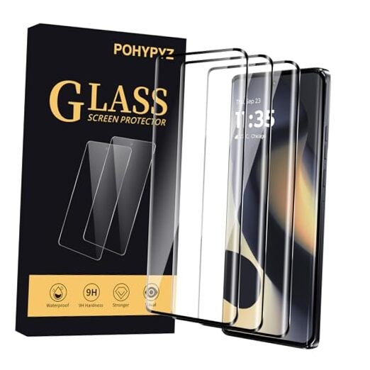3 Pack Screen Protector for Moto Edge 2024, UltraClear, 9H Hardness, Bubble