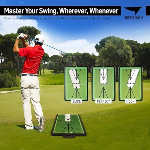 Birdie Mat Pro Premium Swing Training Mat for Analyzing Swing Path and Green