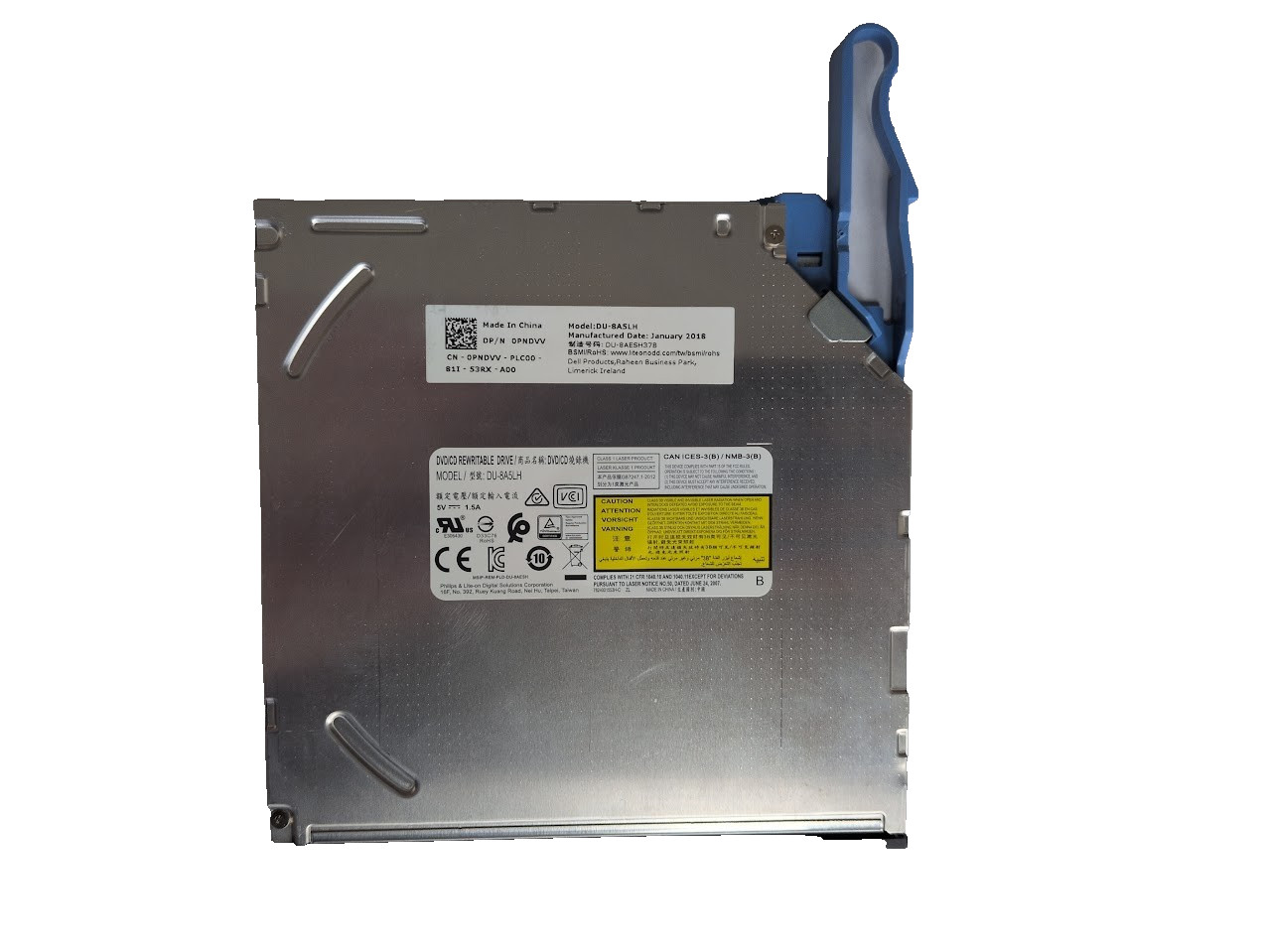 Lite-On DU-8A5LH 9.5mm SATA DVD-RW Optical Drive w/ Dell Optiplex Adapter