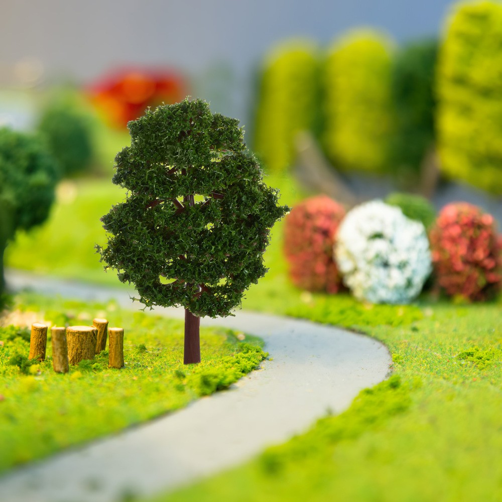 20 Pcs Plastic 9 CM Green Model Trees for Architectural Scenery Layout