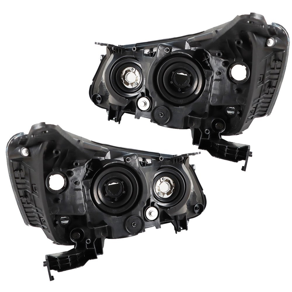 Front Pair For 2013-2015 Honda Accord Sedan Headlights Black Right+Left Halogen