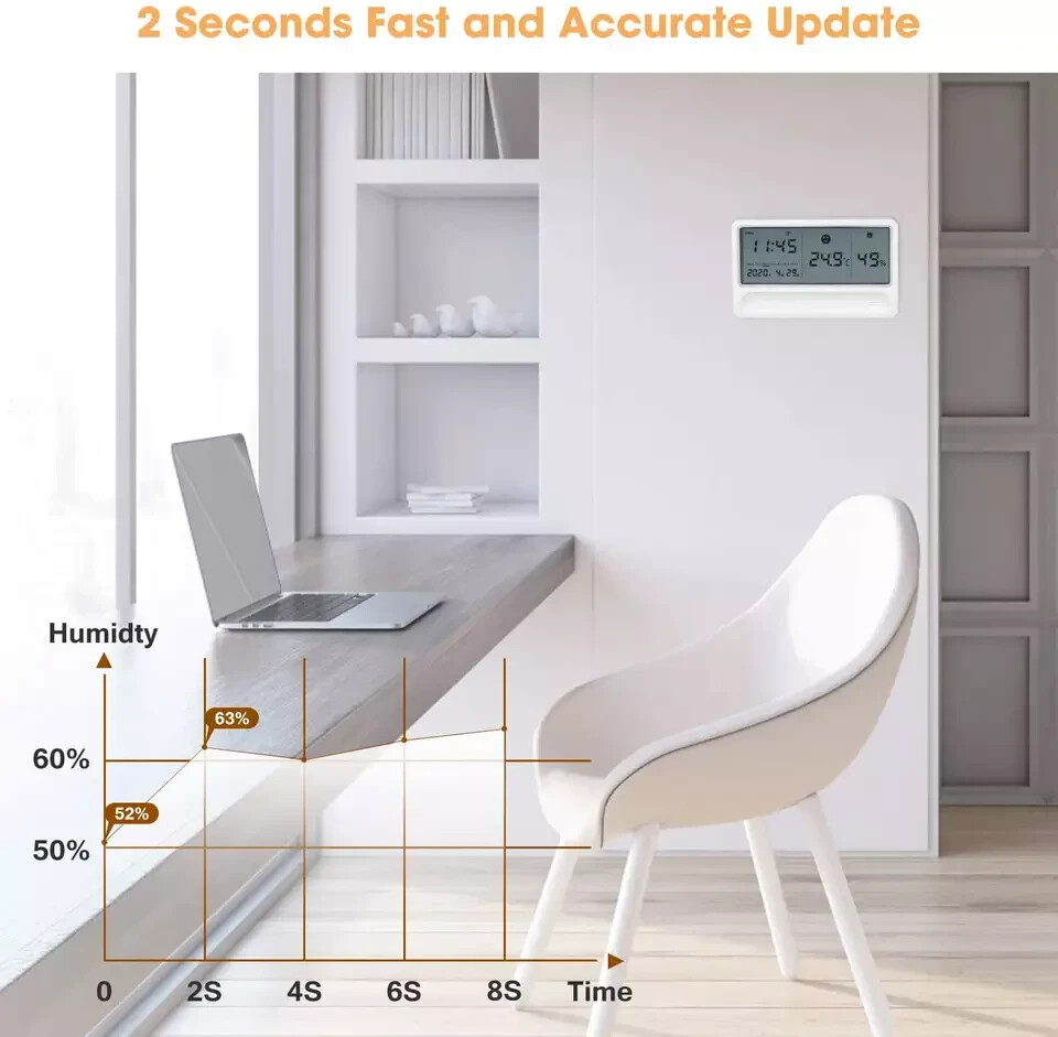 Multi-Function Digital Indoor Hygrometer Thermometer with Date/Time/Alarm/Clock