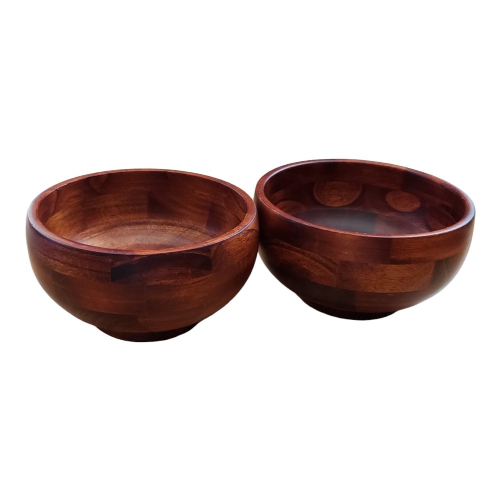 2 solid wood bowls