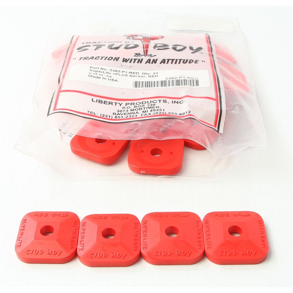 Stud Boy Super-Lite Plus Backers Red 24/Pack 2462-P1-RED
