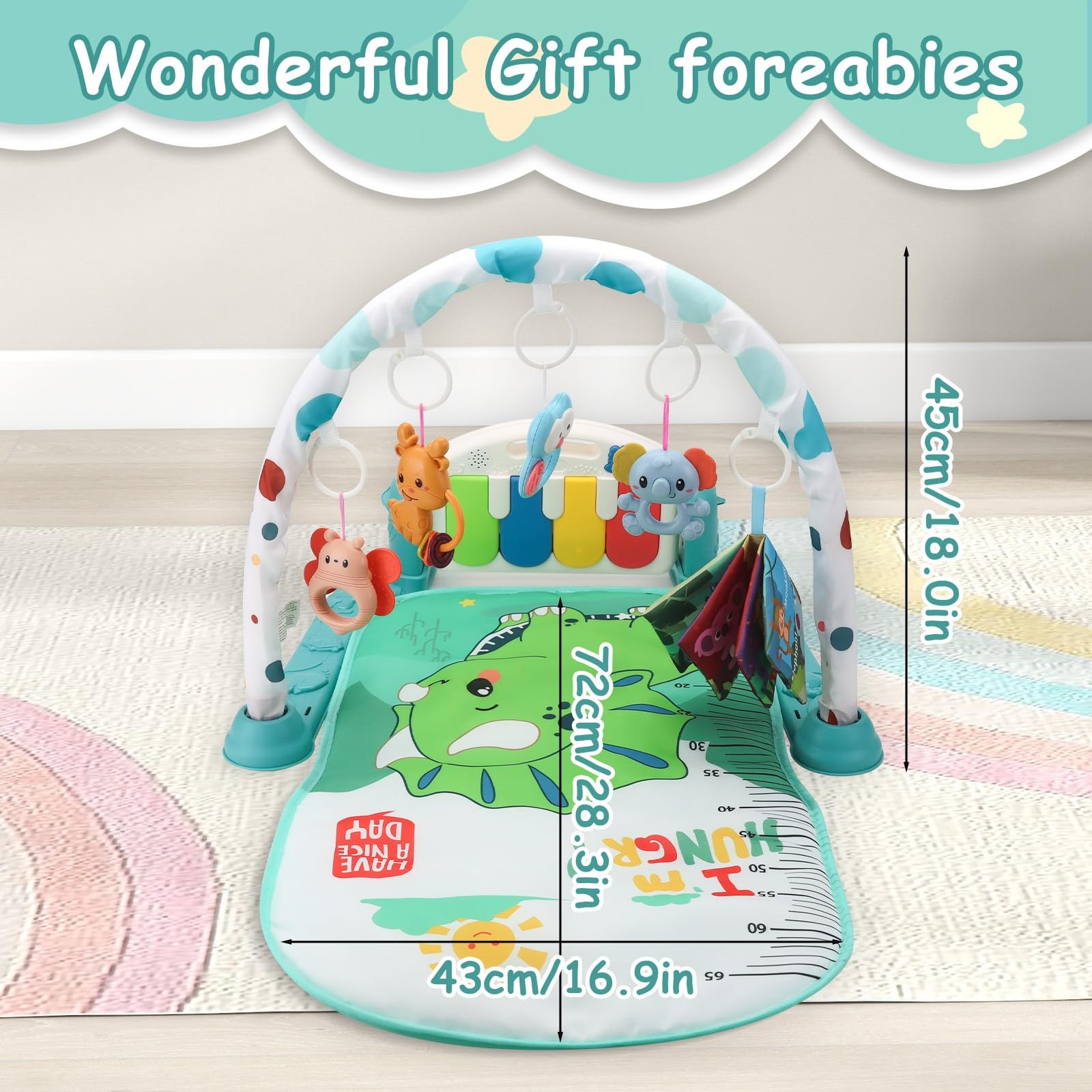 Baby Play Gym Mat, Play Activity Mat with Music and Lights, Piano Gym, Early ...