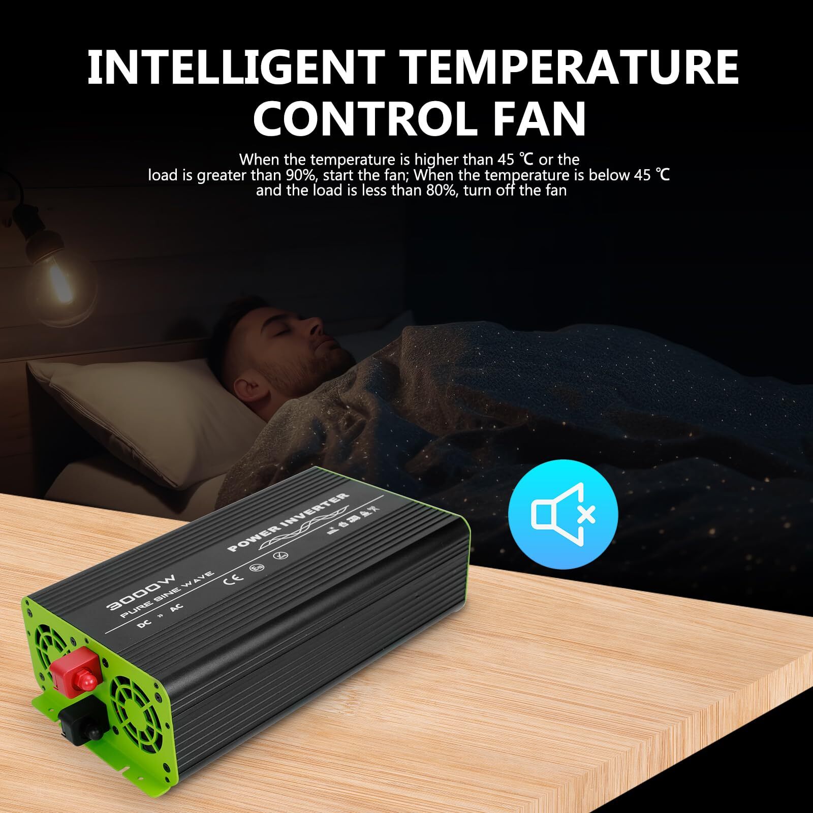 Pure Sine Wave Inverter 3000W 12V DC to 120V AC Converter for RV Camper