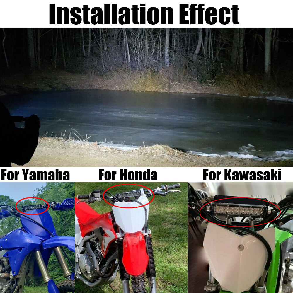 Dirt Bike LED Headlight Light Bar Kit For Honda CRF110 CR250 CRF250R CRF450R