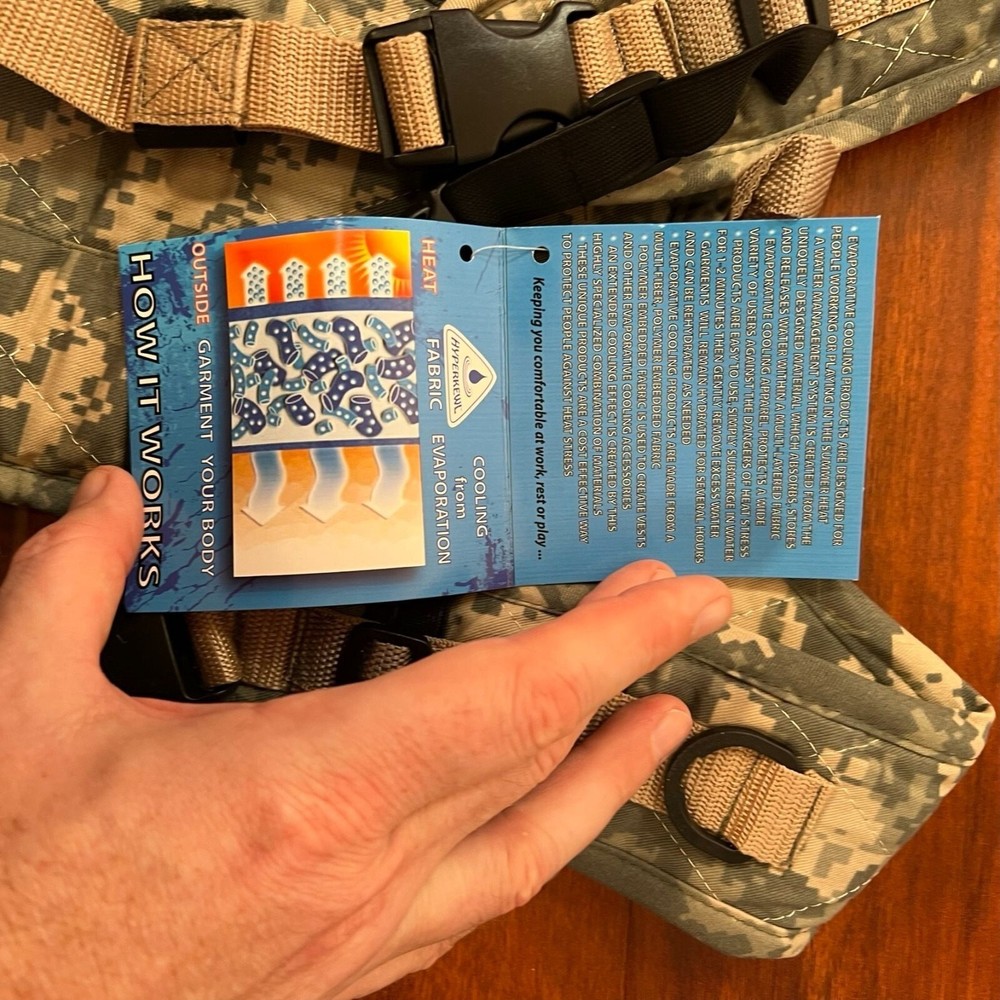 HyperKewl GULPZ Personal Hydration System Backpack Tech Camouflage Green/Tan NEW