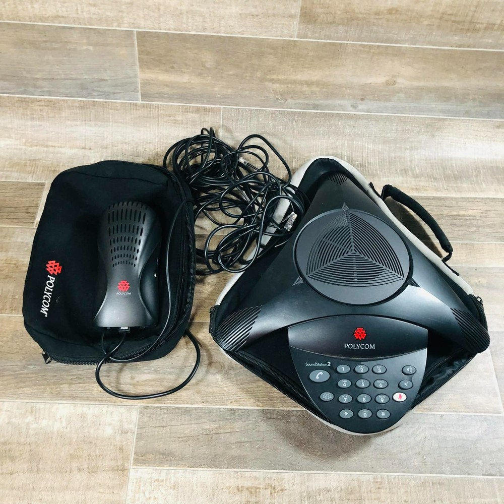 Polycom Soundstation 2 Basic Non Expandable Conference Phone Wall Plug Carry Bag